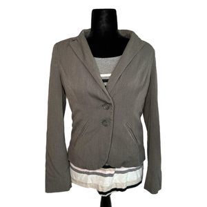 Worthington Women's Gray 2 Button Blazer, Size 4, Pre-owned